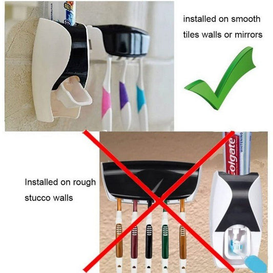 Automatic Toothpaste Dispenser with Toothbrush Holder