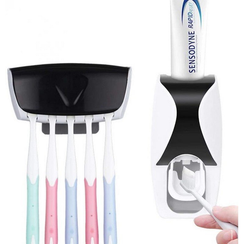 Automatic Toothpaste Dispenser with Toothbrush Holder