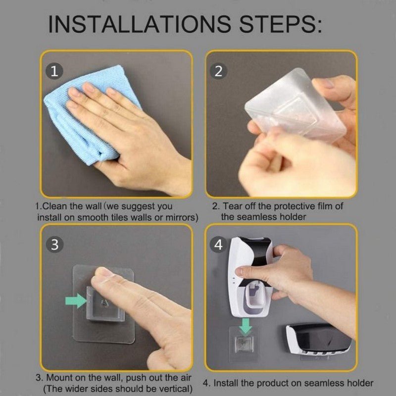 Automatic Toothpaste Dispenser with Toothbrush Holder